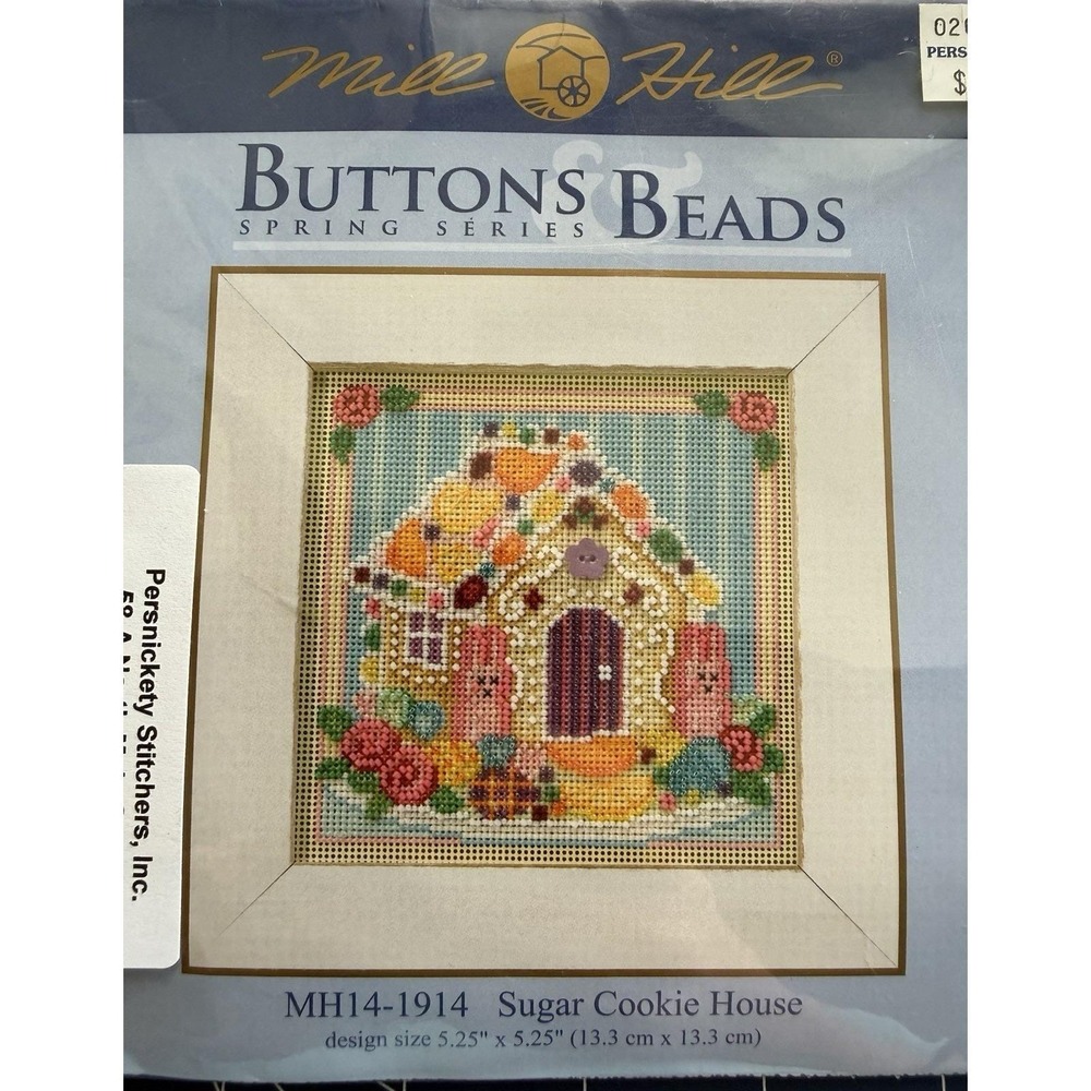 Mill Hill Buttons & Beads Spring Series Kit Sugar Cookie House‎ w Ceramic Button